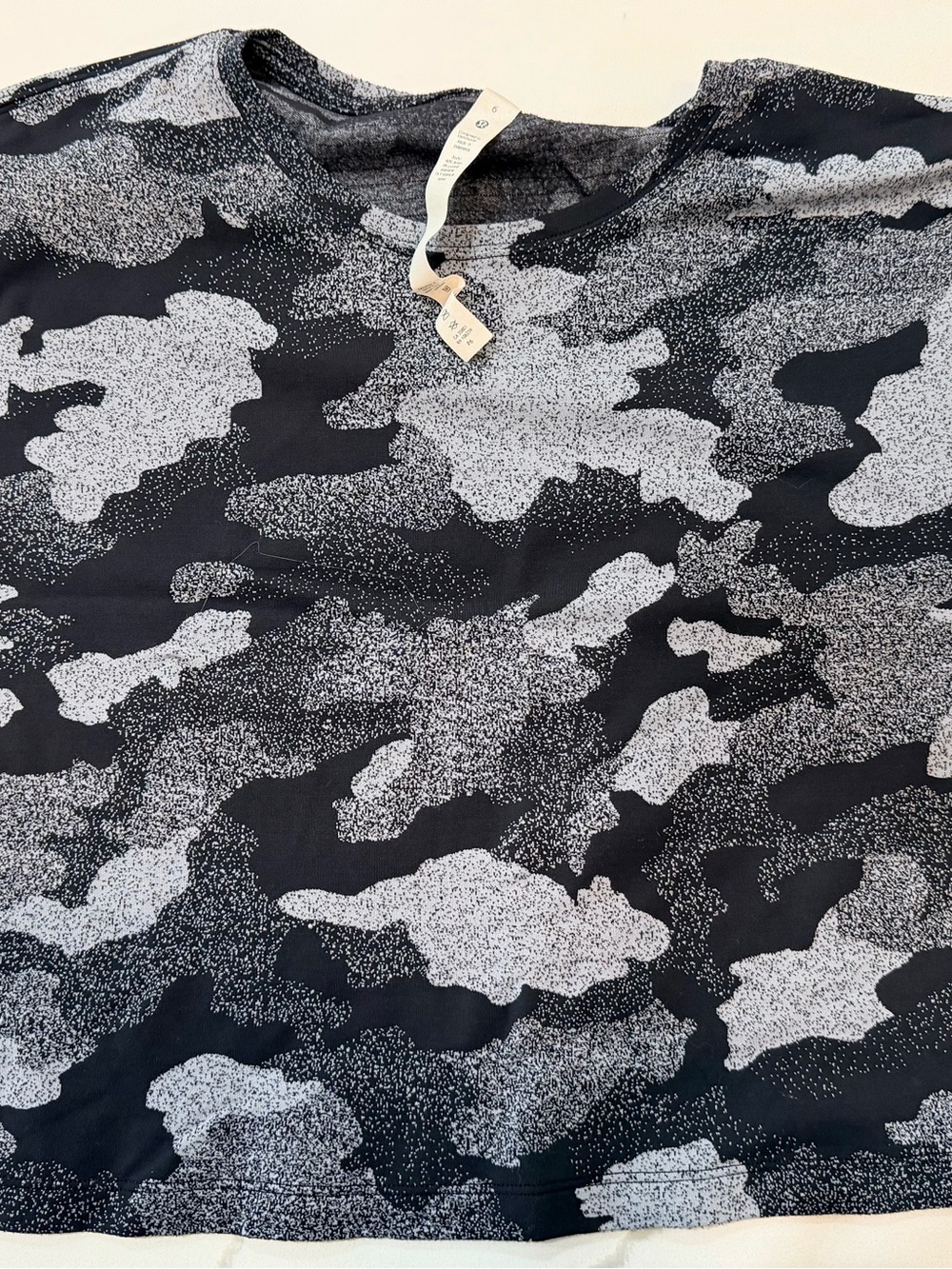 Lululemon Black & White Speckled Camo Tee